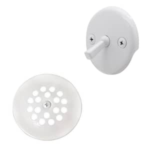 3-1/8 in. Trip Lever Tub Trim Set with 2-Hole Overflow Faceplate in Powder Coat, White