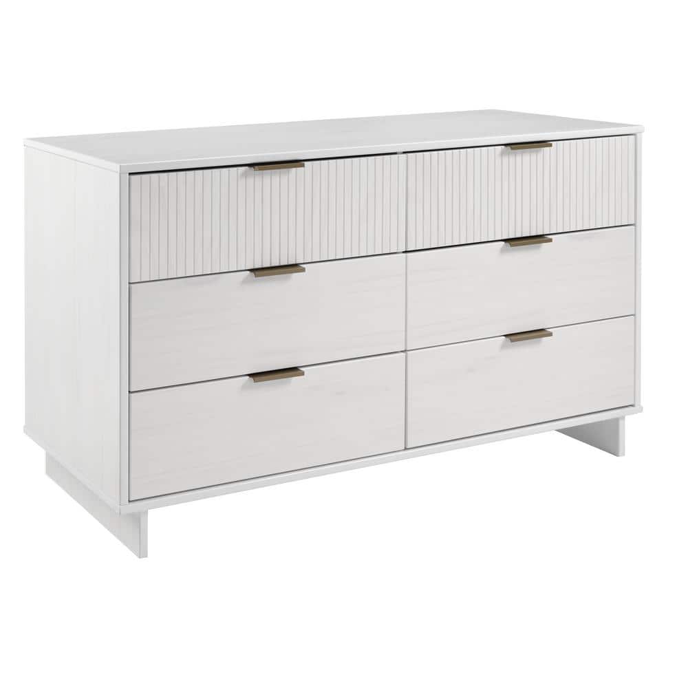 Granville White Double Wide Dresser with Soft Close Drawers