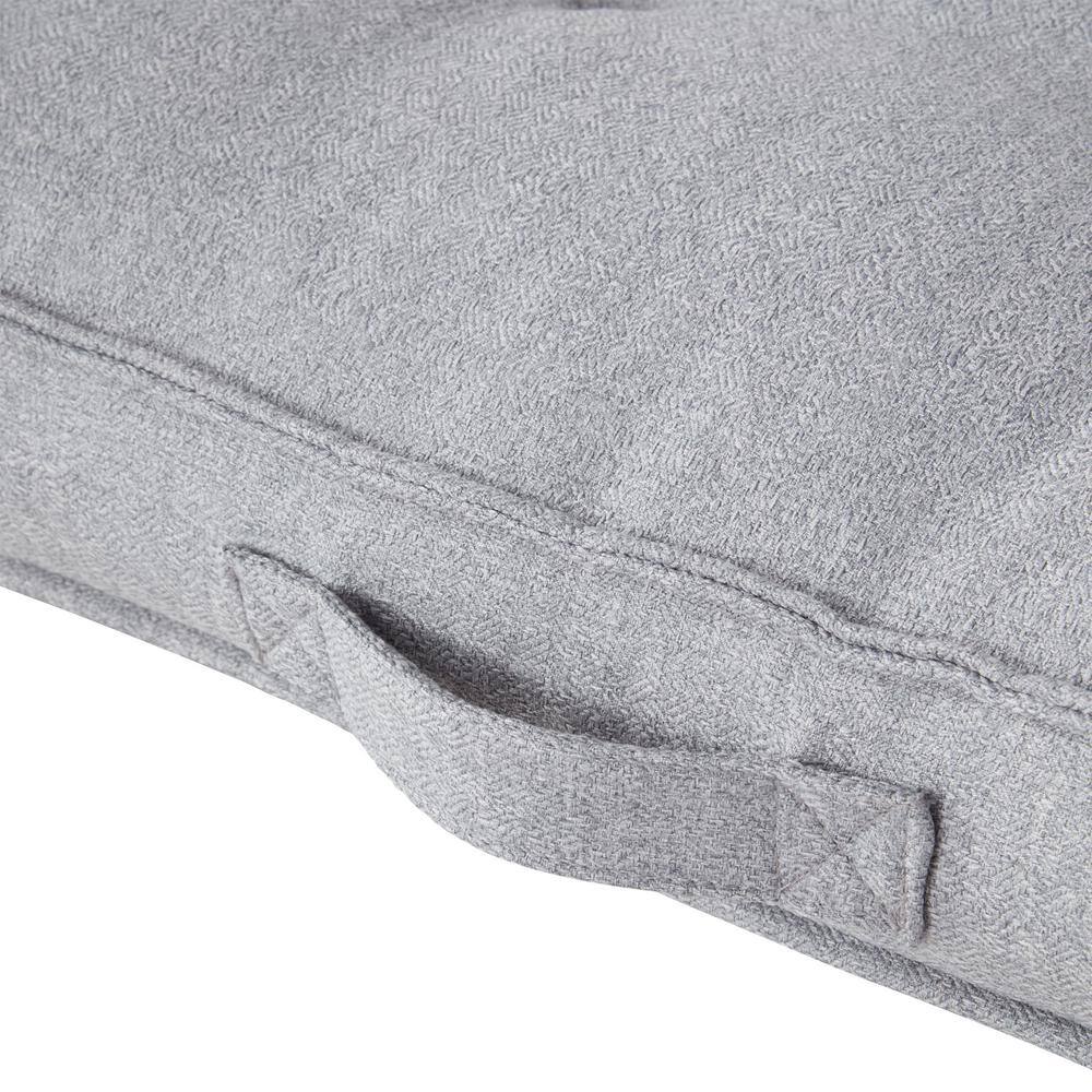 Small Cement Polyester Tufted Dog Bed with Handle