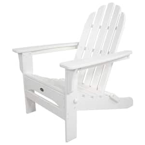 Cape Cod Classic White Folding Plastic Adirondack Chair