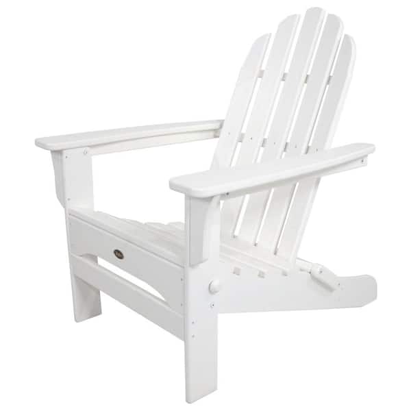 Trex Outdoor Furniture Cape Cod Classic White Folding Plastic Adirondack Chair Txa53cw The Home Depot