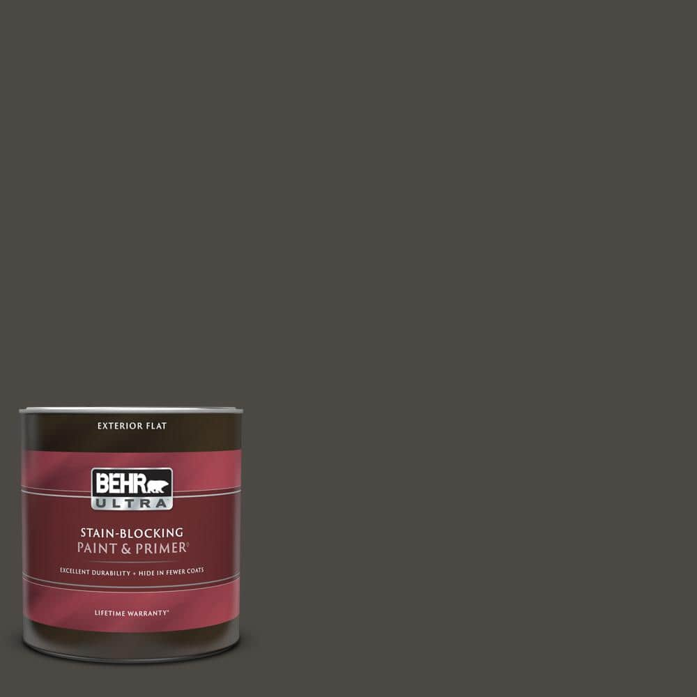 BEHR Ultra 1 gal. #780F-7 Stealth Jet Flat Exterior Paint & Primer