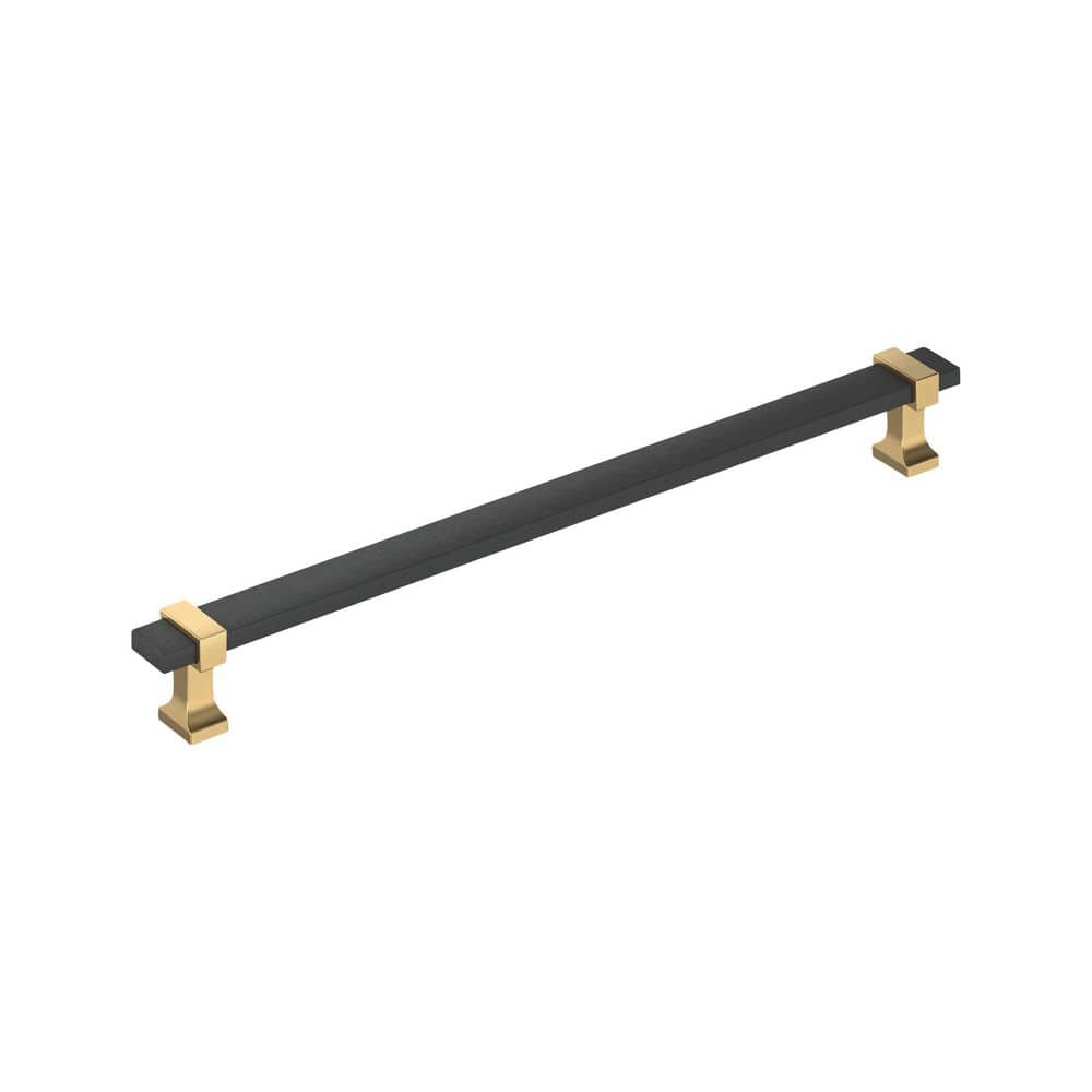 Overton 10-1/16 in. (256mm) Center-to-Center Modern Brushed Matte Black/Champagne Bronze Bar Cabinet Pull price history on PriceWatchPro