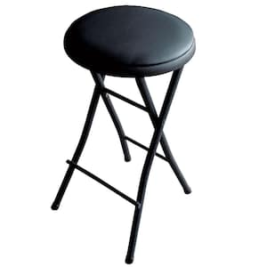 Extremely Portable Black Folding Padded Bar Stool, 12.99 in. x 24.41 in.