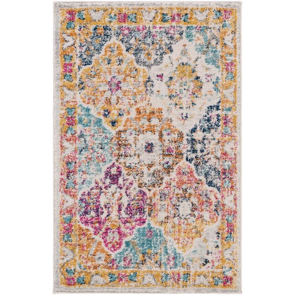 Demeter Ivory Doormat 3 ft. x 5 ft. Area Rug
