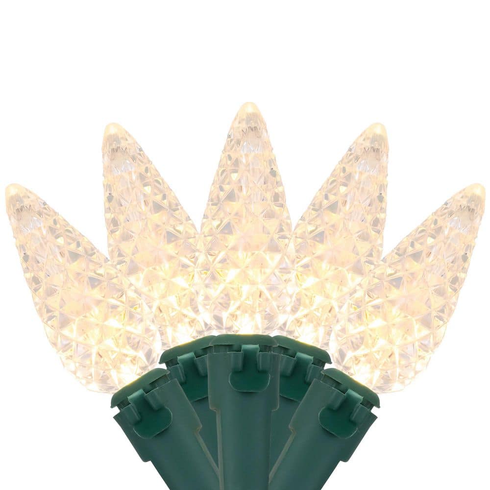 200-Count Warm White LED Faceted C6 Christmas Lights 66.25 ft Green Wire price history on PriceWatchPro