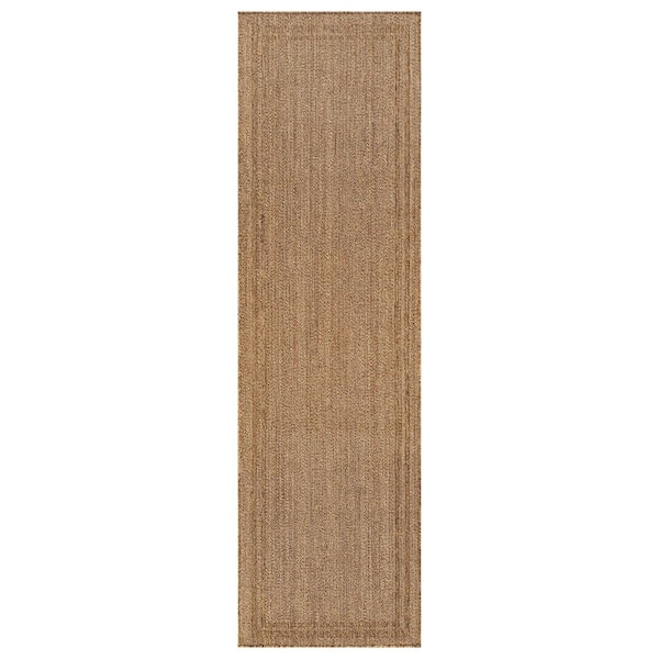 Border Natural/Jute Easy-Care Indoor/Outdoor Flat Woven Area Rug 2 ft. 3 in. x 6 ft. Natural