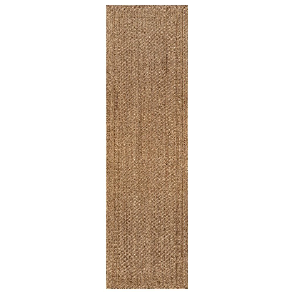 Border Natural/Jute Easy-Care Indoor/Outdoor Flat Woven Area Rug 2 ft. 3 in. x 8 ft. Natural price history on PriceWatchPro