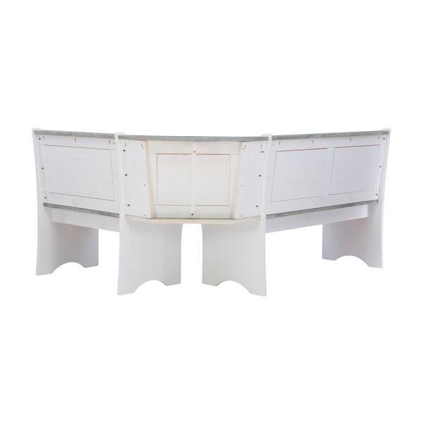 Linon Home Decor Ardmore Driftwood and White Corner Nook with Storage  THD02622 - The Home Depot