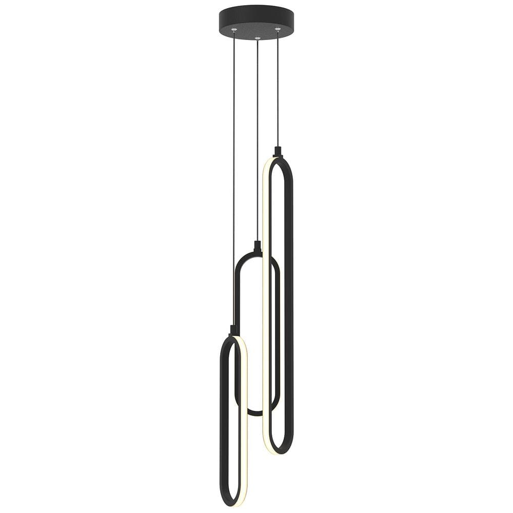 Sienna 24-Watt 3-Light Black Shaded Integrated LED Pendant Light with White Acrylic Shade price history on PriceWatchPro