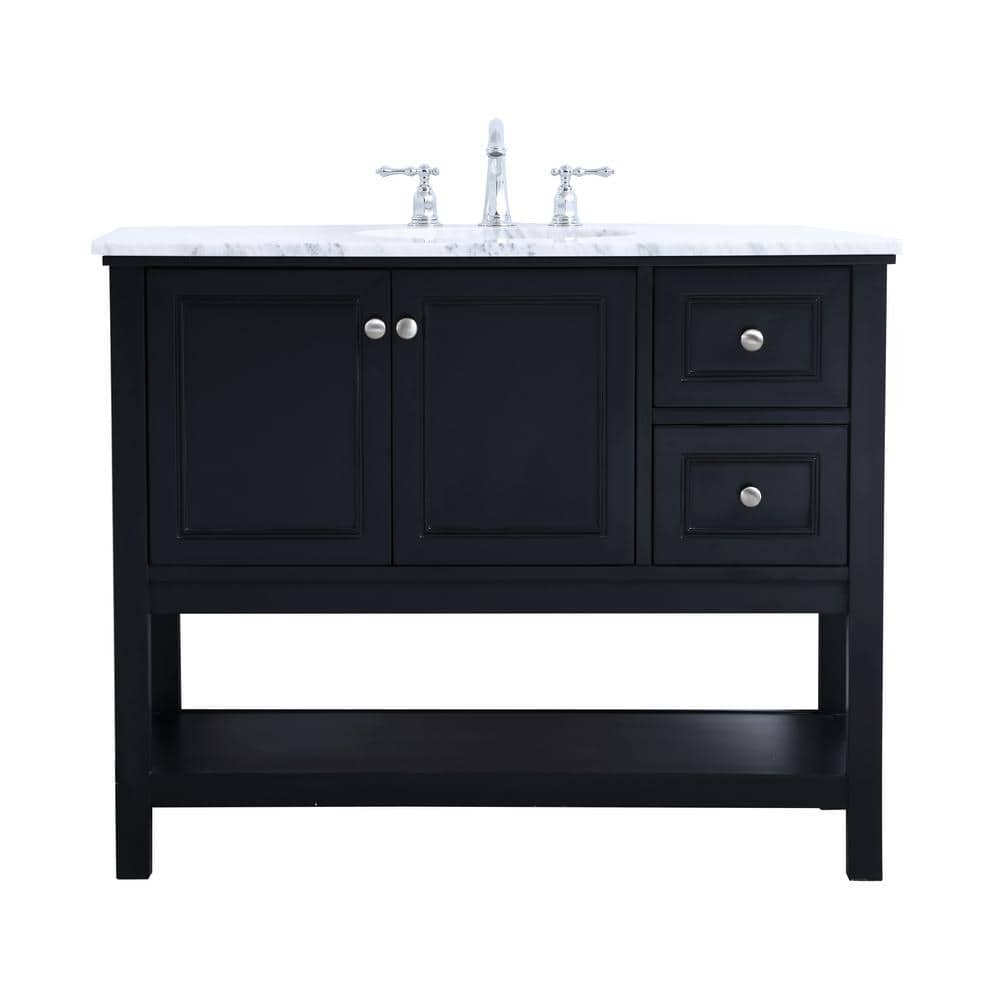 Simply Living 42 in. W x 22 in. D x 33.75 in. H Bath Vanity in Black with C