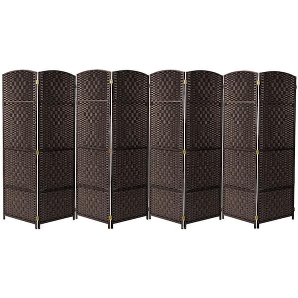 Sorbus 8-Panel Room Divider 6 ft. Tall, Double Hinged Privacy Screen Panels, Partition Room Dividers, Espresso Solid