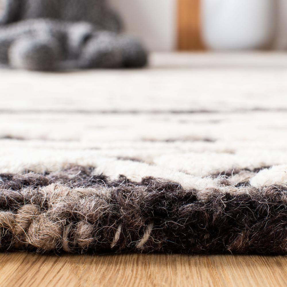 Handmade Tufted Gray Wool Abstract 9' x 12' Area Rug