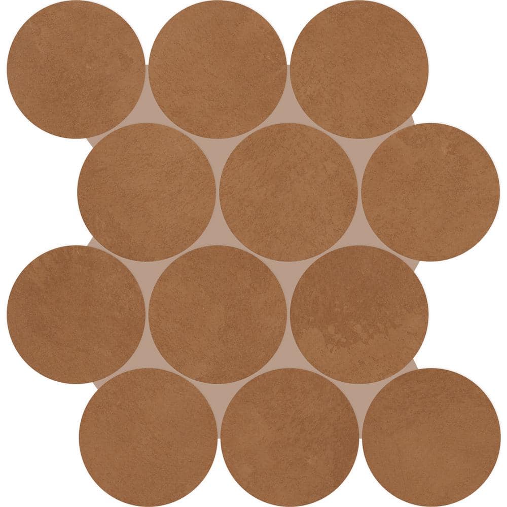 Indoterra Brick 3-1/4 in. x 3-1/4 in. Matte Porcelain Concrete Look Circle Mosaic Tile Sample price history on PriceWatchPro