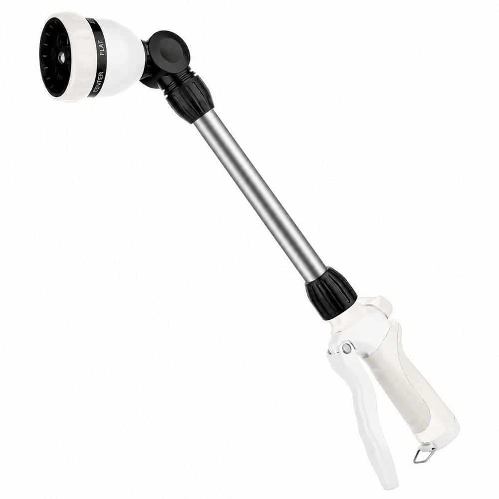 White Heavy Duty Metal Garden Hose Wand with 180 Degree Swivel Ratcheting Head 7 Spray Patterns Flow Control price history on PriceWatchPro