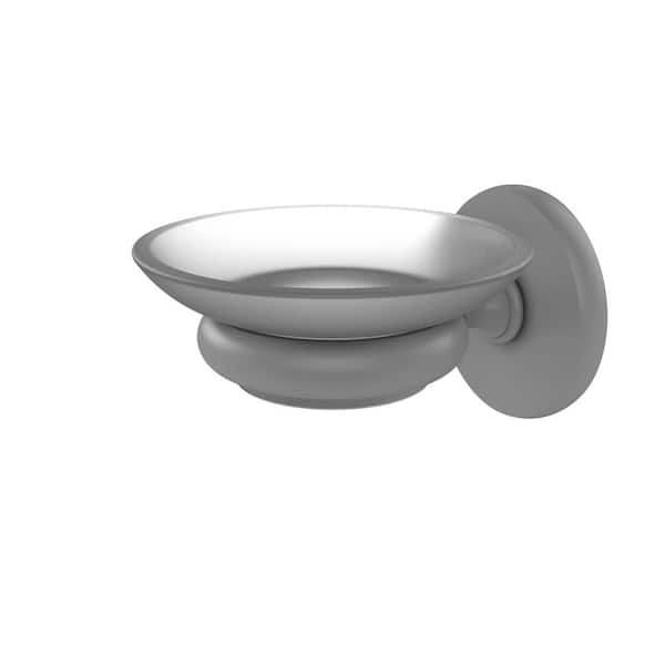 Allied Brass Prestige Skyline Collection Wall Mounted Soap Dish in Matte Gray