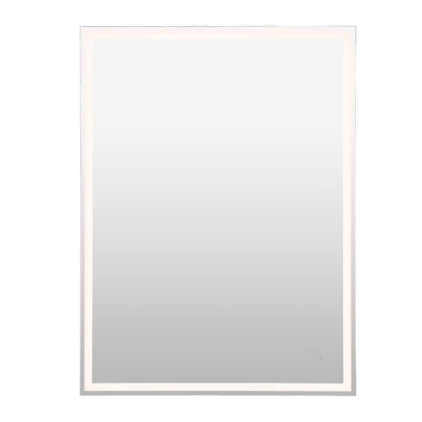 Pax 36 in. W x 48 in. H Large Rectangular Frameless Antifog Front/Back-Lit Wall Bathroom Vanity Mirror with Smart Touch