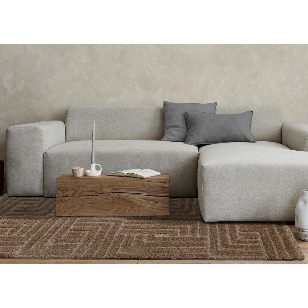 Intrigue Collections 5 ft. x 8 ft. Brown Geometric, Tonal/Solid Indoor Area Rug
