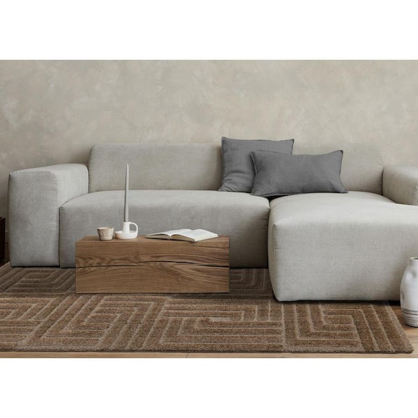 Intrigue Collections 5 ft. x 8 ft. Brown Geometric, Tonal/Solid Indoor Area Rug