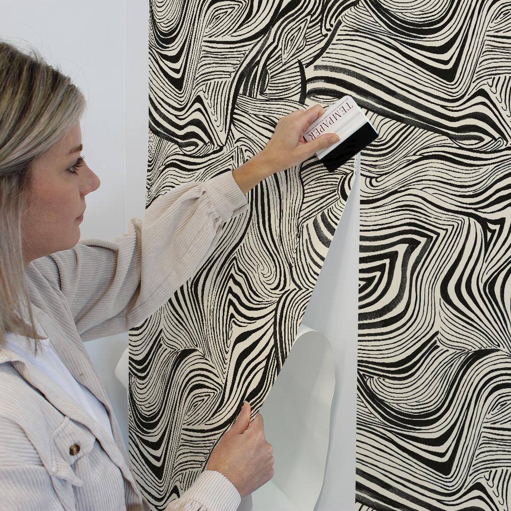 Noir Zebra Print Self-Adhesive Removable Wallpaper