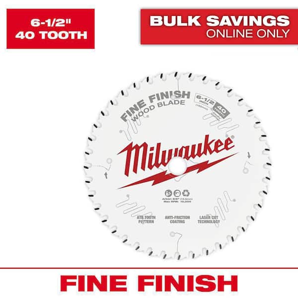 Milwaukee 6-1/2 in. x 40-Tooth Carbide Fine Finish Circular Saw Blade