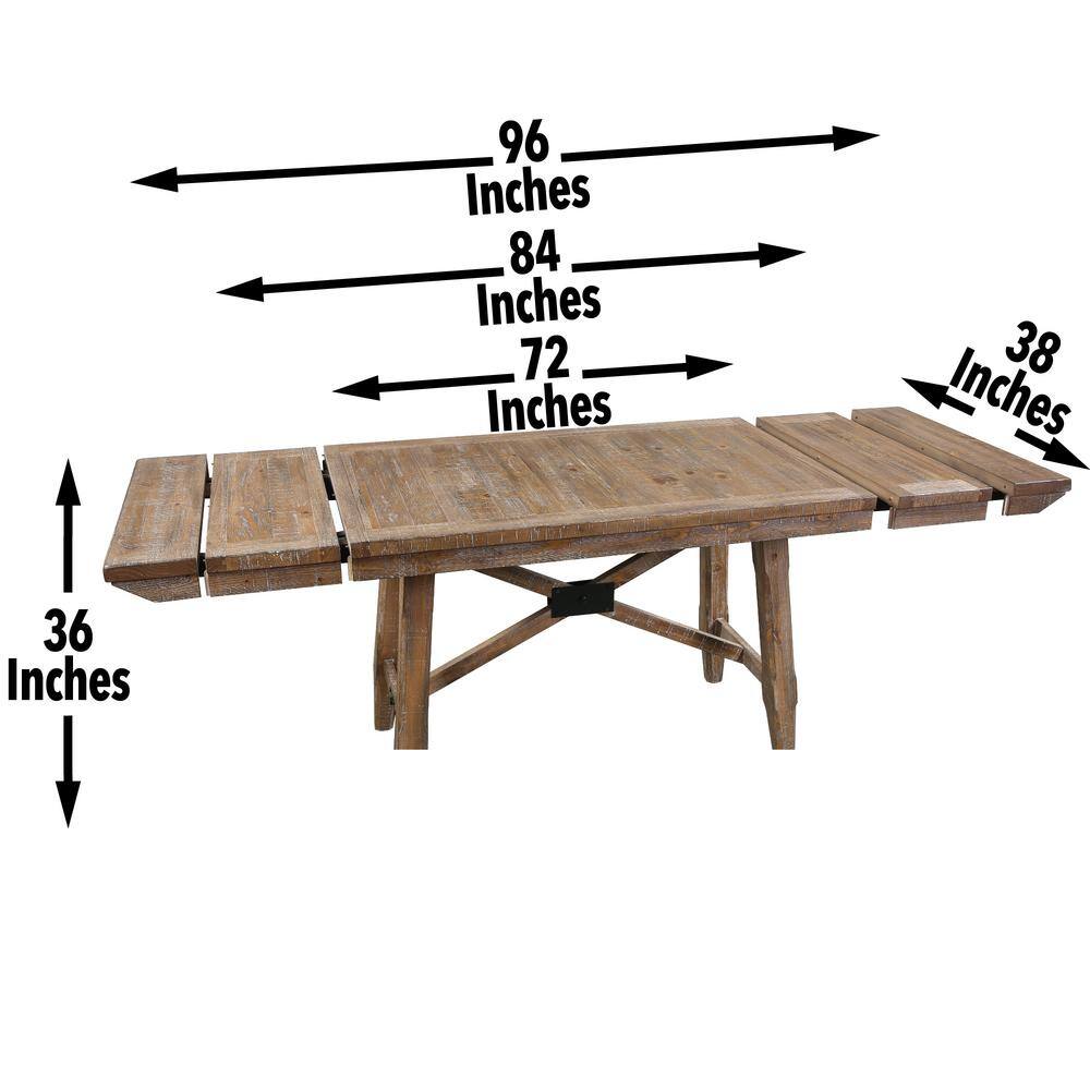 Riverdale Light Brown Distressed Wood Counter Height 5-Piece Dining Set