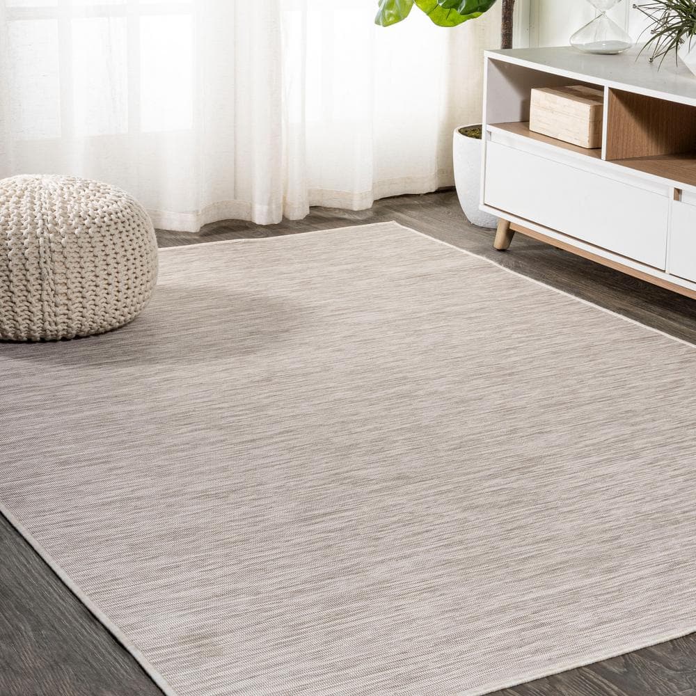 Ethan Modern Flatweave Light Gray 9' x 12' Easy-Care Area Rug