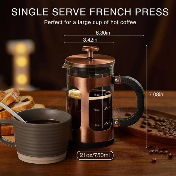 Primula Tempo French Press – 24 Oz, Borosilicate Glass, Premium Stainless Steel Filter, Cotton Candy Pink
