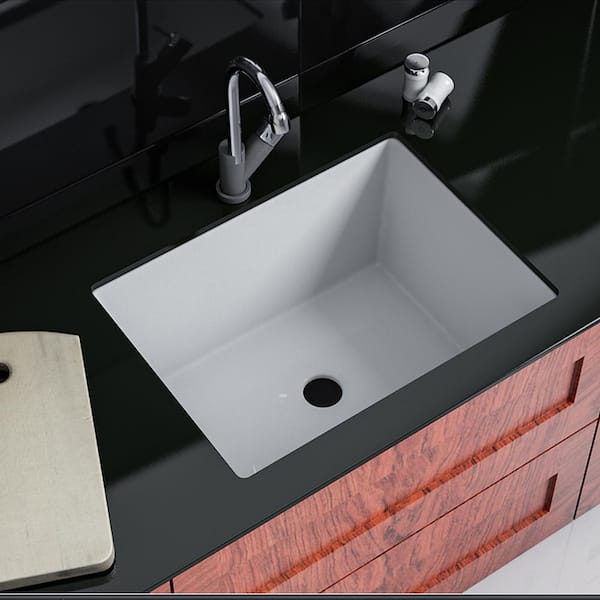 Apron-Front Ceramic 24 in. Single Bowl Farmhouse Kitchen Sink