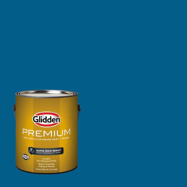 Glidden Premium 1 qt. PPG1157-7 Blue Flame Semi-Gloss Exterior