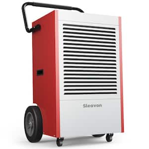 210-Pint large Commercial Grade Dehumidifier With 6.56 ft. Drain, No Tank, u\Up to 7,500 sq. ft. Use Area, Red