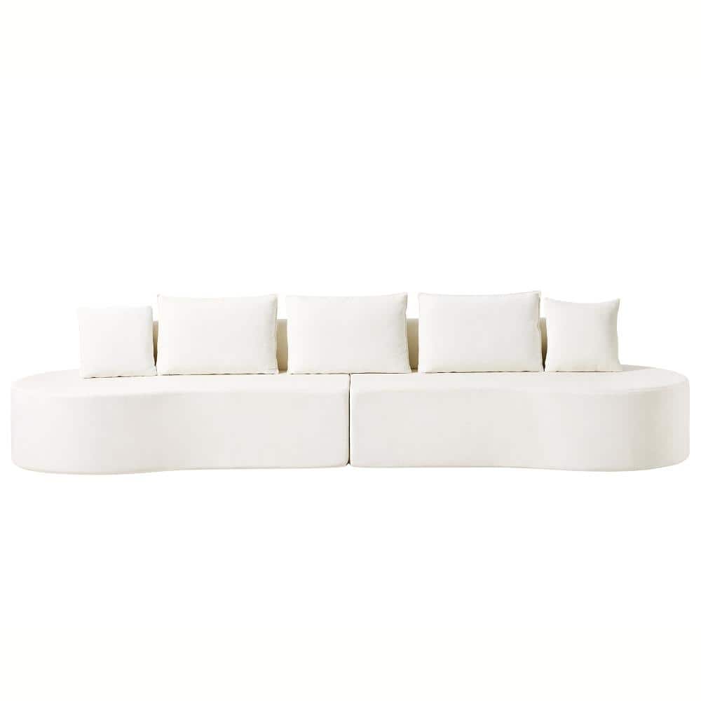 Modern Curved 138.6 in. Modular 2-piece Foam Sectional Sofa with High-Density Sponge in White price history on PriceWatchPro