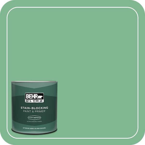 BEHR ULTRA 1 qt. #BIC-40 Veiled Chameleon Extra Durable Semi-Gloss Enamel Interior Paint & Primer