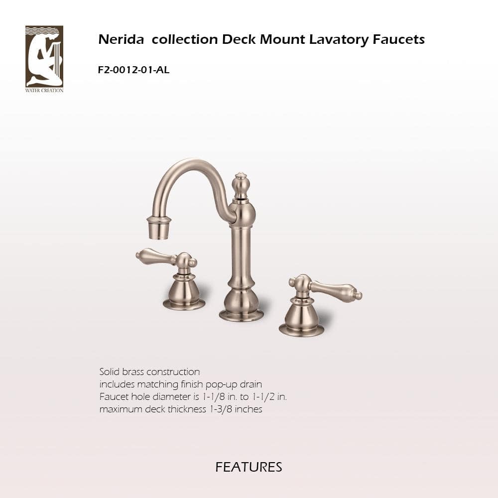 Classic 20th Century Chrome Widespread Lavatory Faucet with Metal Lever Handles