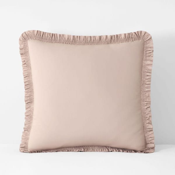 Company Cotton Ruffle Garment Wash Rose Euro Sham