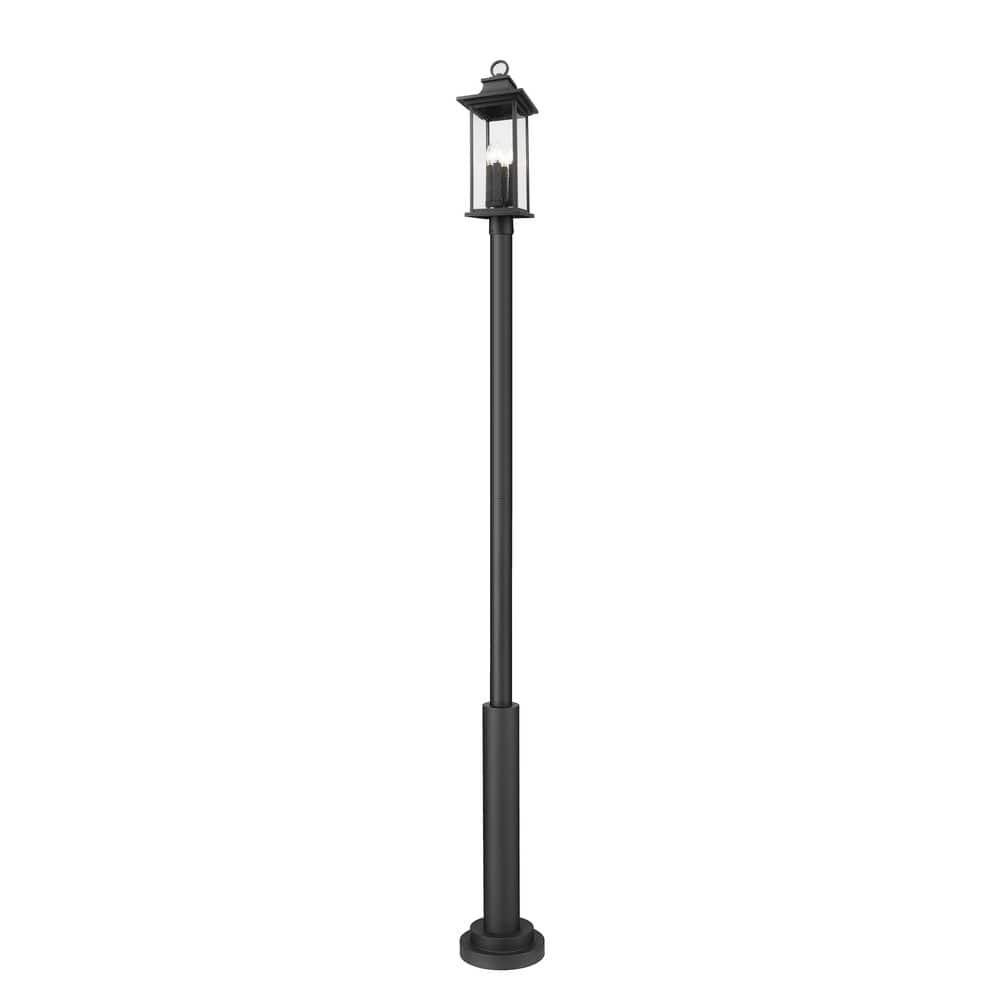 Tiberius 4 Light Black Aluminum Hardwired Weather Resistant Outdoor Post Li