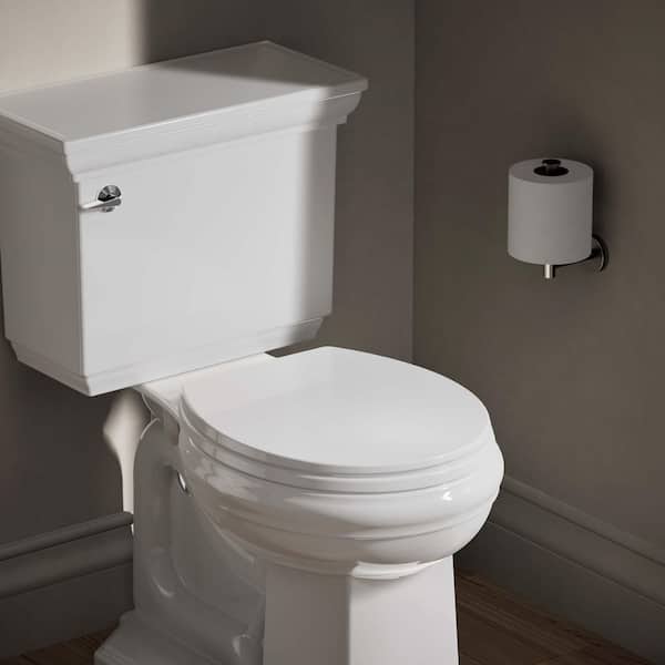 Brevia Slow-Close Round Closed Front Toilet Seat in White