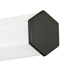 HINKLEY - Hinkley Facet 32 in. 3-Light in Black Oxide Integrated LED Vanity Light with Invisimount 40-Watt Bath