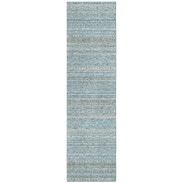 Chantille Machine Washable Indoor/Outdoor Abstract ACN3106 Teal 2 ft. x 7 ft. Runner Rug