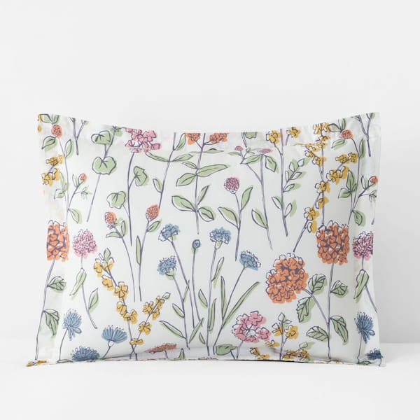 Company Cotton Garden Mirage Percale White Multi King Sham