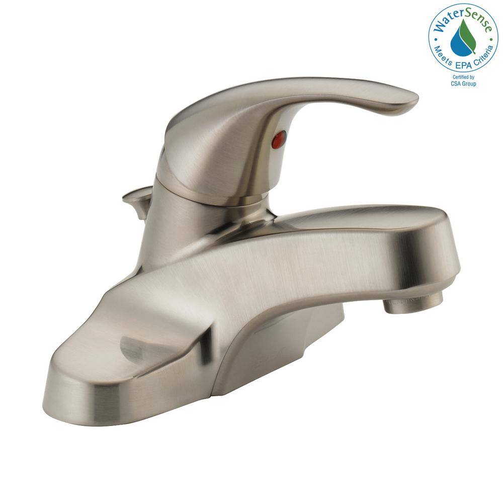 Core Brushed Nickel Single Handle Bathroom Faucet