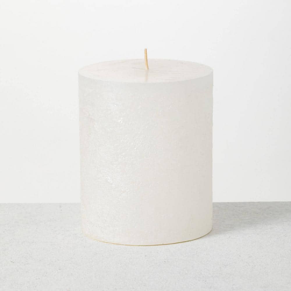 Vance Kitira 4.5 in. White Ritz Timber Pillar Candle RT375WH The Home