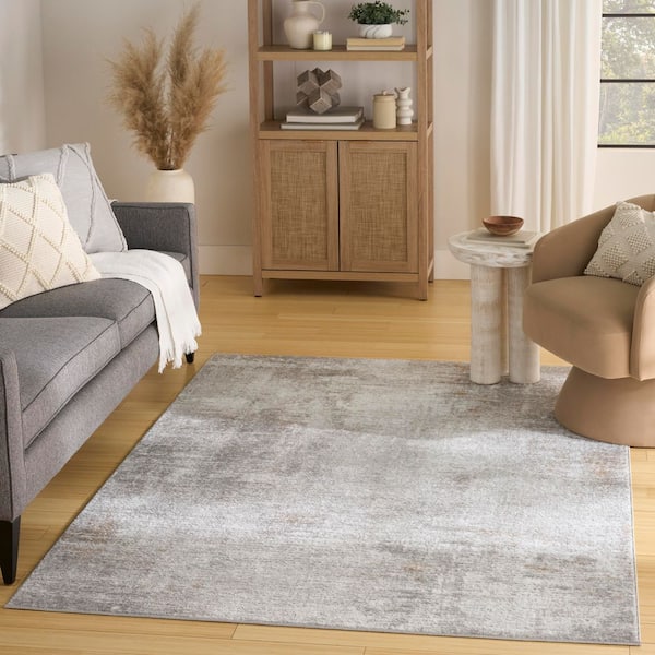 Dekor Grey 4 ft. x 6 ft. Abstract Contemporary Area Rug