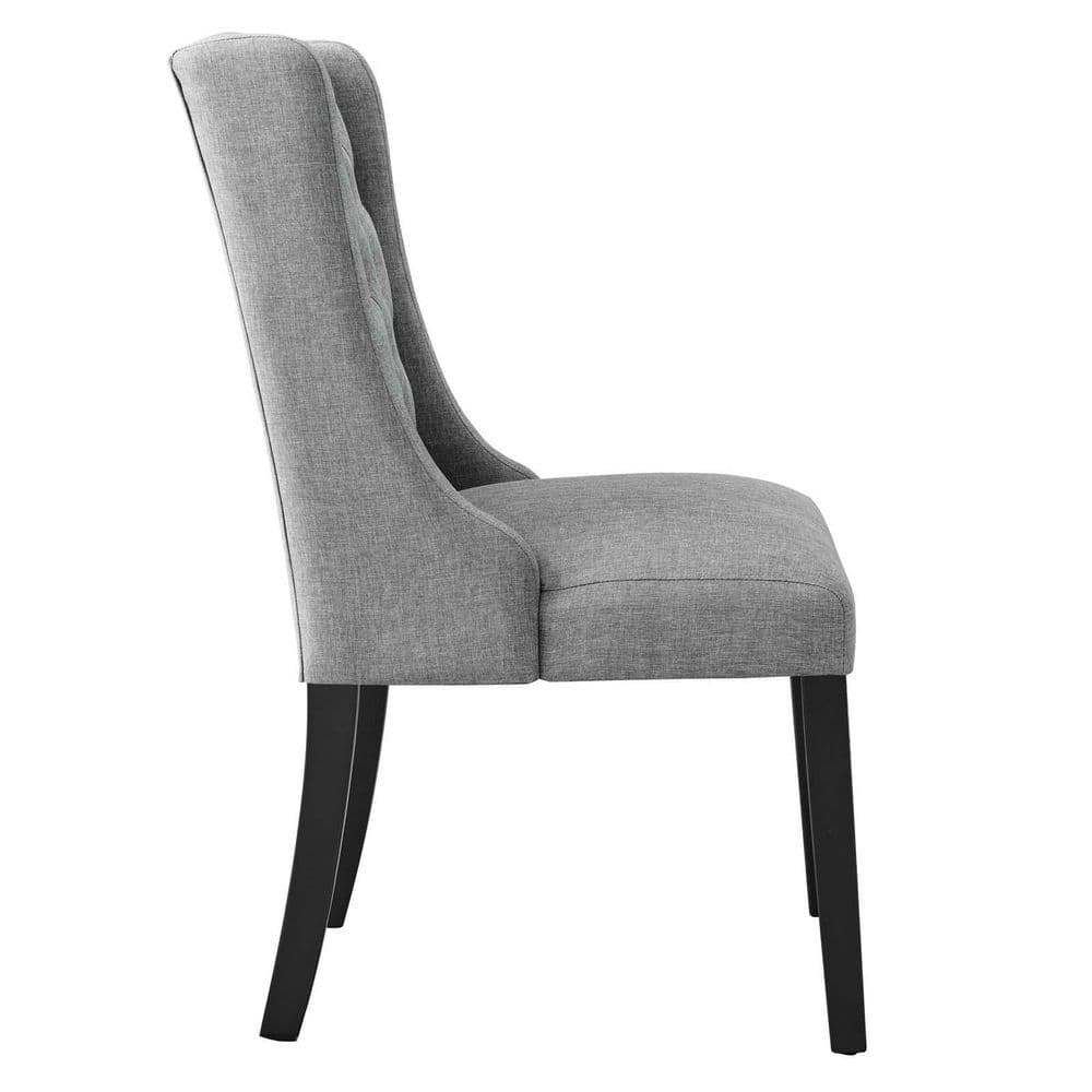 Elegant Parsons Side Chair in Light Gray with Button Tufting