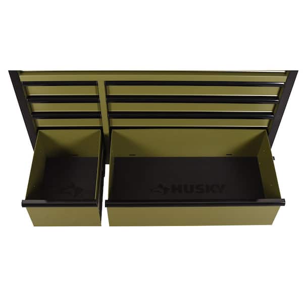 Husky Heavy Duty 52 in. W 9-Drawer Matte Army Green Rolling Tool