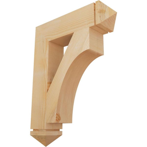 Ekena Millwork 6 in. x 34 in. x 26 in. Douglas Fir Westlake Arts and Crafts Rough Sawn Bracket