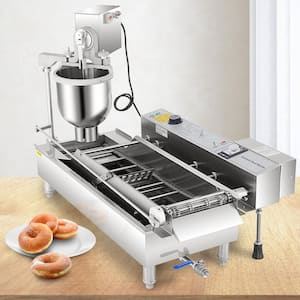 Commercial Automatic Donut Making Machine 2 Rows Auto Doughnut Maker 7 Liter Hopper Doughnut Fryer with 3 Sizes Molds