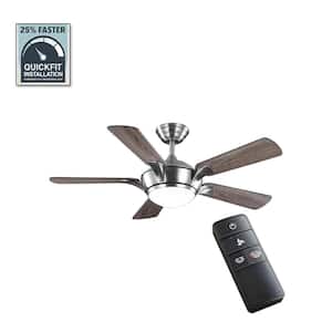 Chelton 46 in. White Color Changing Integrated LED Brushed Nickel Ceiling Fan with Light Kit and Remote Control
