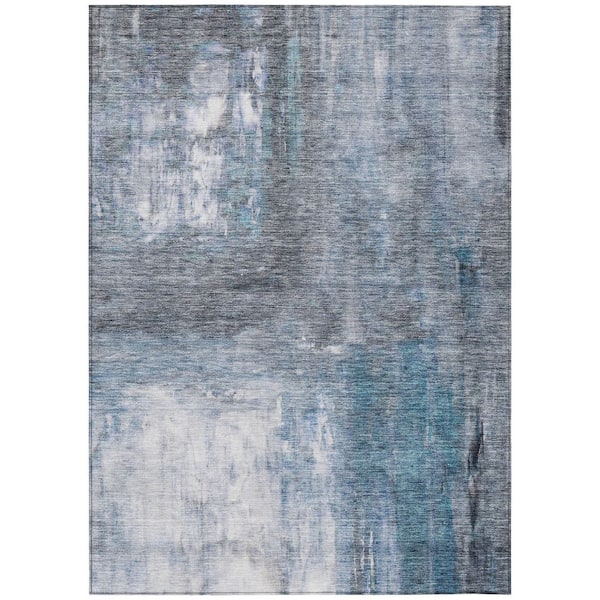Addison Rugs Chantille Machine Washable Indoor/Outdoor Abstract ACN1095 Blue 2 ft. 6 in. x 3 ft. 10 in. Area Rug