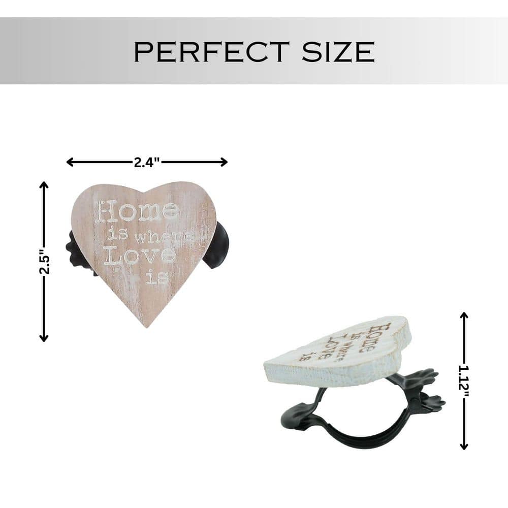 Natural Wood Heart-Shaped Curtain Tiebacks with Clip Design